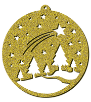 Decorazioni in legno – Glitter Christmas Ball - Abeti.