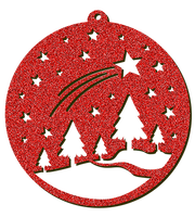 Decorazioni in legno – Glitter Christmas Ball - Abeti.