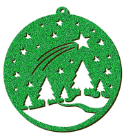 Decorazioni in legno – Glitter Christmas Ball - Abeti.