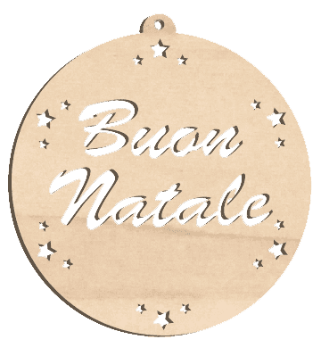 Decorazioni in legno – Natural Bio Christmas Ball - Buon Natale.