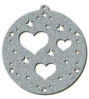 Decorazioni in legno – Glitter Christmas Ball - Cuori.