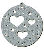 Decorazioni in legno – Glitter Christmas Ball - Cuori.