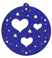 Decorazioni in legno – Glitter Christmas Ball - Cuori.