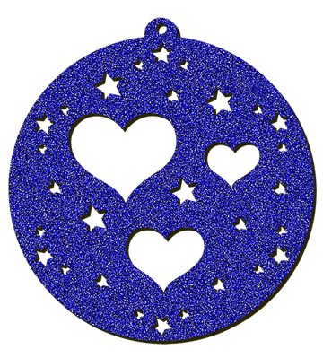 Decorazioni in legno – Glitter Christmas Ball - Cuori.