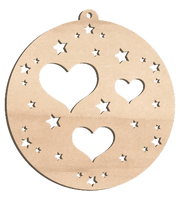 Decorazioni in legno – Natural Bio Christmas Ball - Cuori.