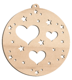 Decorazioni in legno – Natural Bio Christmas Ball - Cuori.