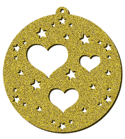 Decorazioni in legno – Glitter Christmas Ball - Cuori.