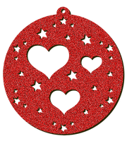 Decorazioni in legno – Glitter Christmas Ball - Cuori.