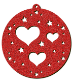 Decorazioni in legno – Glitter Christmas Ball - Cuori.