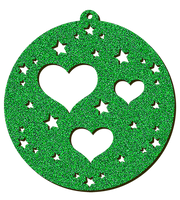 Decorazioni in legno – Glitter Christmas Ball - Cuori.
