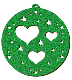 Decorazioni in legno – Glitter Christmas Ball - Cuori.