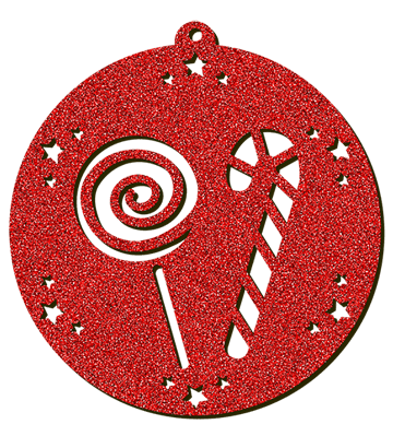 Decorazioni in legno – Glitter Christmas Ball - Lollipop.