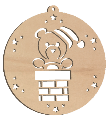 Decorazioni in legno – Natural Bio Christmas Ball - Orsetto.