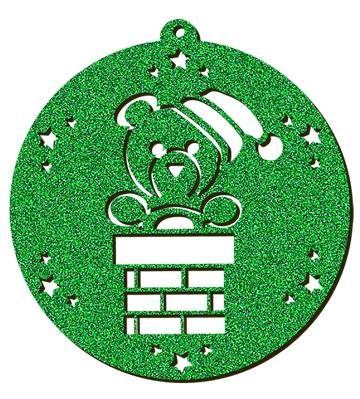 Decorazioni in legno – Glitter Christmas Ball - Orsetto.