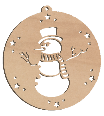 Decorazioni in legno – Natural Bio Christmas Ball - Pupazzo di neve.