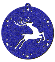 Decorazioni in legno – Glitter Christmas Ball - Renna.