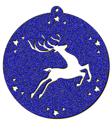 Decorazioni in legno – Glitter Christmas Ball - Renna.