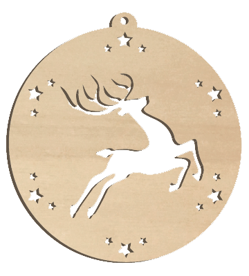 Decorazioni in legno – Natural Bio Christmas Ball - Renna.