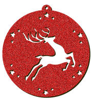 Decorazioni in legno – Glitter Christmas Ball - Renna.