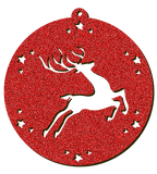 Decorazioni in legno – Glitter Christmas Ball - Renna.