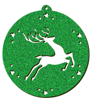 Decorazioni in legno – Glitter Christmas Ball - Renna.