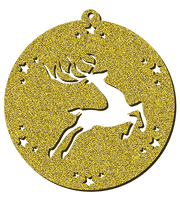 Decorazioni in legno – Glitter Christmas Ball - Renna.